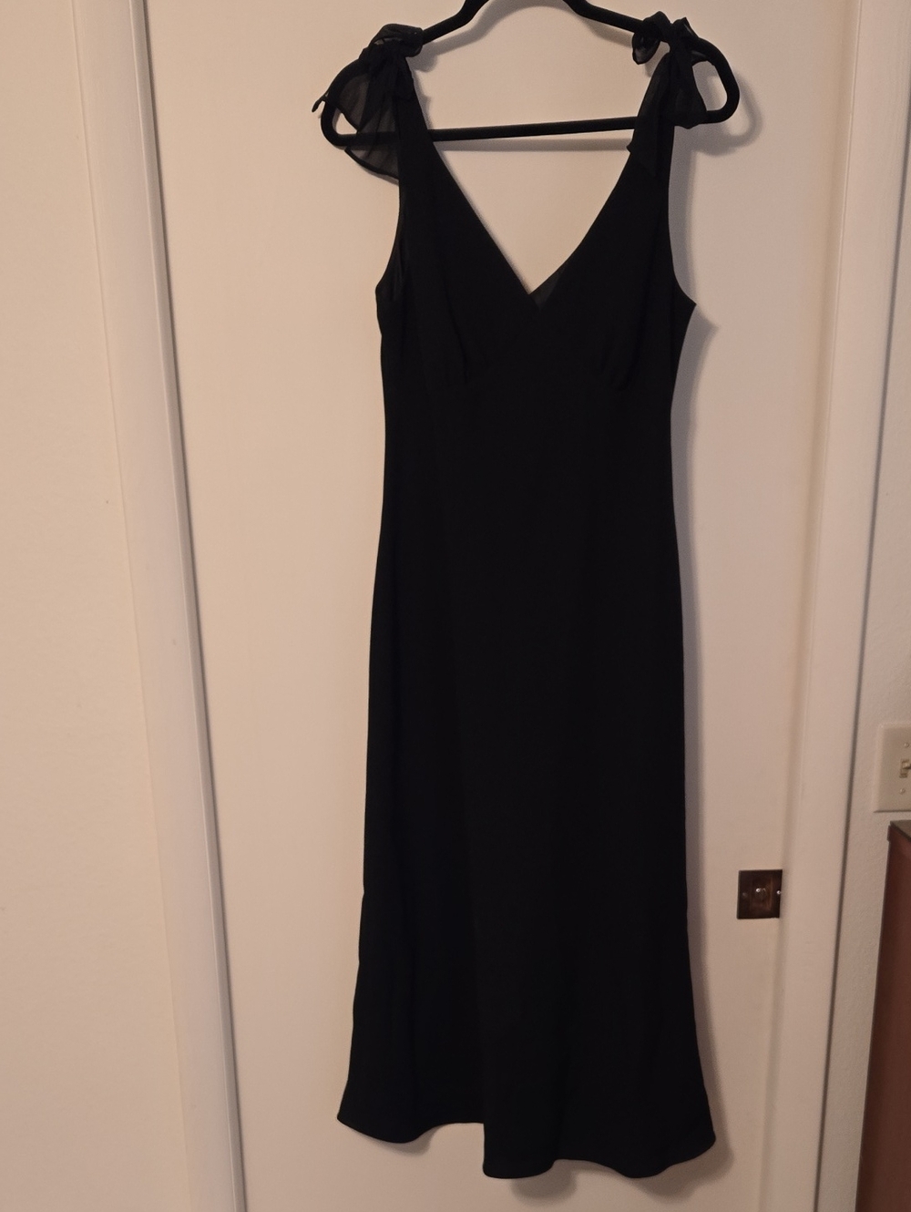 Studio I Black Midi Dress with Tie Shoulder Straps